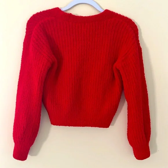 NO BOUNDARIES Red Rhinestone Button Cardigan Sweater XS - Picture 11 of 12